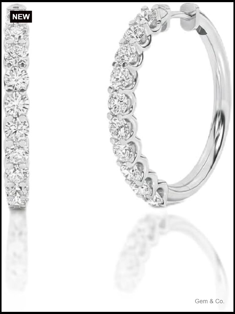 Lab Grown Diamond Hoop Earrings 1/2-2 1/4 Ct Tw Gh Vs Si 14k Gold Plated